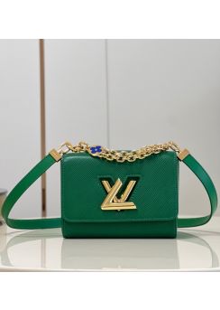 Louis Vuitton Twist PM Chain Shoulder Crossbody Bag Green Epi Grained Cowhide Leather M59405