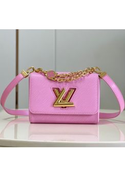 Louis Vuitton Twist PM Chain Shoulder Crossbody Bag Pink Epi Grained Cowhide Leather M59405