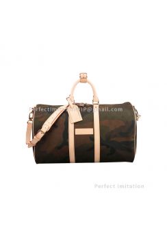 Louis Vuitton X Supreme Monogram Camo Keepall 45 Bandouliere Bag M43466