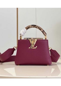 Louis Vuitton Capucines Mini Purple Leather Bag N82067 