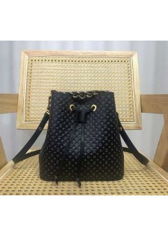 Louis Vuitton Neonoe BB Black Monogram Leather Bucket Bag m22599 