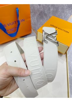 Louis Vuitton LV Initials 35MM Leather Belt White