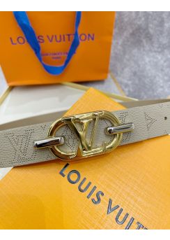Louis Vuitton LV Everyday 30MM Reversible Belt Beige Calf Leather