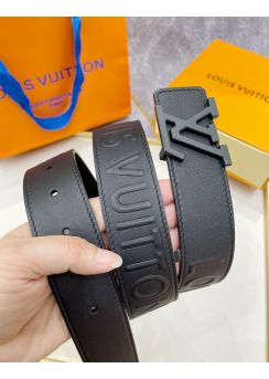 Louis Vuitton LV Initials 35MM Leather Belt Black