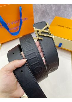 Louis Vuitton LV Initials 35MM Leather Black Belt 
