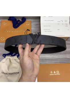 Louis Vuitton Belt LV Shake Reversible 40MM Black Monogram Canvas Belt 