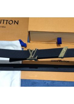 Louis Vuitton Belt LV initiales Belt Black Canvas 20MM