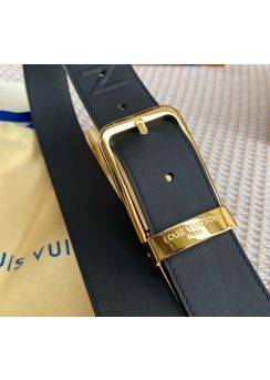 Louis Vuitton LV Black Leather Belt 35MM