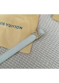 Louis Vuitton Crystals LV Iconic  20MM Strass Reversible Belt Monogram Canvas White Leather