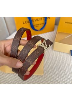 Louis Vuitton Crystals LV Iconic Strass Reversible Belt Monogram Canvas Red Leather 20MM