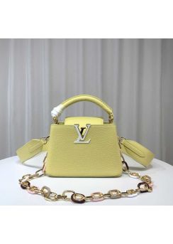 Louis Vuitton Capucines Mini Yellow Leather Chain Bag M21798 