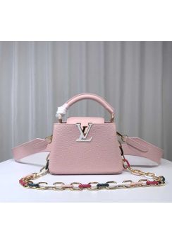 Louis Vuitton Capucines Mini Pink Leather Chain Bag M21798
