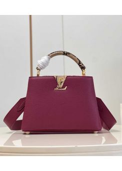 Louis Vuitton Capucines BB Purple Leather Bag N82067 
