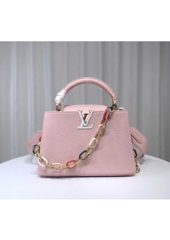Louis Vuitton Capucines BB Pink Leather Chain Bag M21643