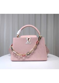 Louis Vuitton Capucines PM Pink Leather Chain Bag M21652 