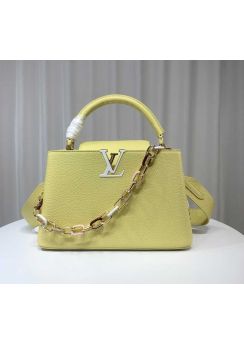 Louis Vuitton Capucines PM Yellow Leather Chain Bag M21652 