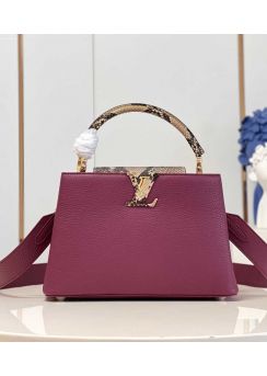 Louis Vuitton Capucines PM Purple Leather Bag N82067 
