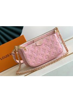 Louis Vuitton Multi Pochette Accessoires Shoulder Crossbody Bag Pink Monogram Leather M80399 