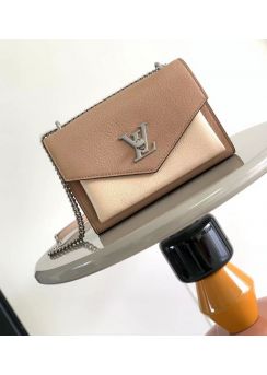 Louis Vuitton Mylockme Chain Shoulder Bag Beige White Calf Leather M51418 
