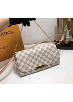 Louis Vuitton Favorite MM Shoulder Bag White Damier Canvas N41275 