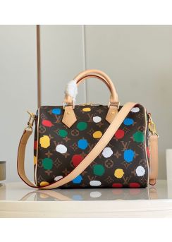 Louis Vuitton Speedy 25 Monogram Canvas Travel Bag with Red Green Dots Printed M46433