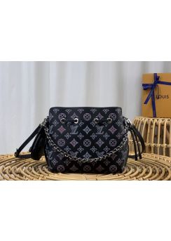 Louis Vuitton Bella Bucket Bag Black Mahina Monogram Calf Leather M21096