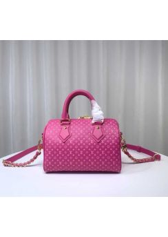 Louis Vuitton Speedy Bandouliere 20 Rose Monogram Leather Shoulder Bag m22286