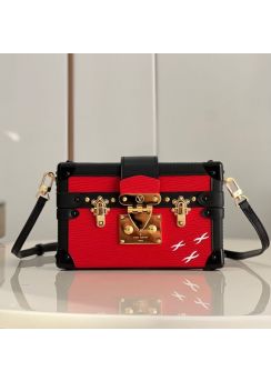Louis Vuitton Petite Malle Clutch Crossbody Bag Red Epi Calf Leather M44199