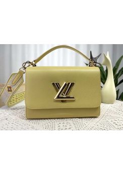 Louis Vuitton Twist MM Flap Shoulder Bag Jaune Plume Yellow Epi Leather m22038 