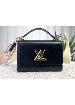 Louis Vuitton Twist MM Flap Shoulder Bag Black Epi Leather m22038 