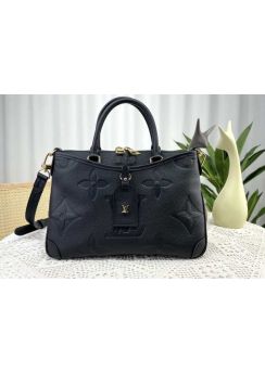 Louis Vuitton Trianon PM Top Handle Shoulder Bag Black Monogram Leather M46488 