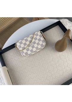 Louis Vuitton Mini Pochette Accessoires White Damier Canvas M58009 