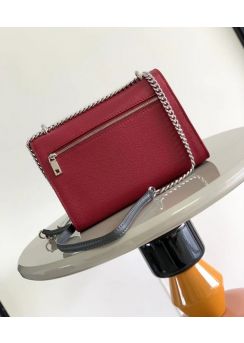 Louis Vuitton Mylockme Chain Shoulder Bag Red Beige Calf Leather M51418