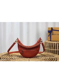 Louis Vuitton Loop Baguette Red Monogram Embossed Leather Hobo Shoulder Bag M22591