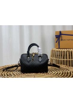 Louis Vuitton Speedy Bandouliere 20 Black Monogram Leather Shoulder Crossbody Bag M22595