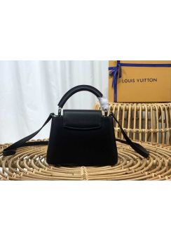 Louis Vuitton Capucines Mini Top Handle Shoulder Black Bag Calf Leather M56669 