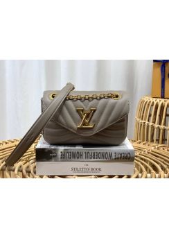 Louis Vuitton New Wave Chain Shoulder Crossbody Bag Gray Quilted Cowhide Leather M20687