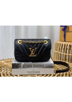 Louis Vuitton New Wave Chain Shoulder Crossbody Bag Black Quilted Cowhide Leather M20687