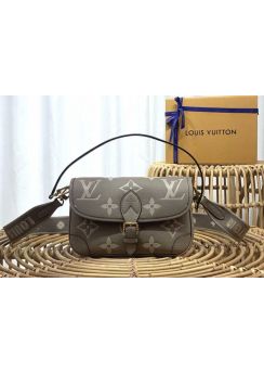 Louis Vuitton Diane Shoulder Bag Gray Embossed Monogram Leather m46386