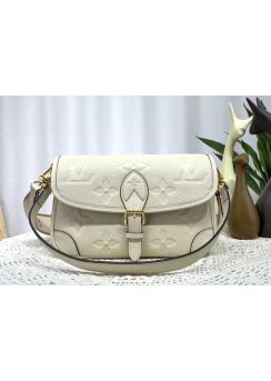 Louis Vuitton Diane Shoulder Bag White Embossed Monogram Leather m46386 