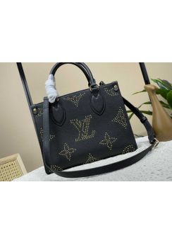 Louis Vuitton OnTheGo Monogram Leather Shopping Tote Bag Black M46629