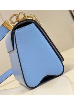 Louis Vuitton Twist PM Chain Shoulder Crossbody Bag Blue Epi Grained Cowhide Leather M59405