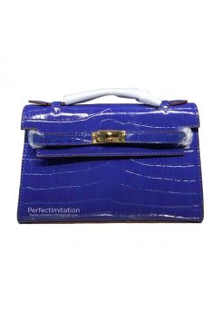 Hermes Mini Kelly Calf Leather Croco Embossed Bag Hermes Luxury Bags 254877