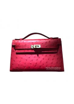 Hermes Mini Kelly Ostrich Leather Top Handle Bag Hermes Luxury Bags 254977