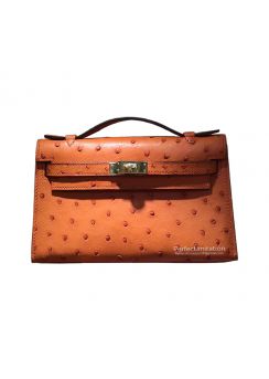 Hermes Mini Kelly Ostrich Leather Top Handle Bag Hermes Luxury Bags 254979