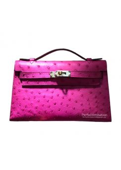 Hermes Mini Kelly Ostrich Leather Top Handle Bag Hermes Luxury Bags 254983