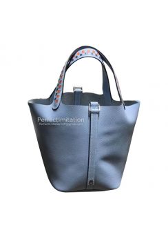 Hermes Woven Handle Picotin Lock Bucket Epsom Leather Bag Hermes Luxury Bags 254376