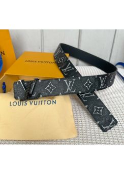 Louis Vuitton LV x YK LV Initiales Infinity Dots Leather 40MM Belt Black 
