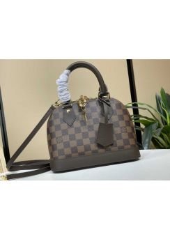 Louis Vuitton Alma BB Tote Shoulder Bag Brown Damier Canvas M53152 