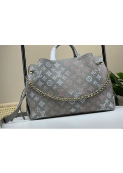 Louis Vuitton Bella Tote Shoulder Bag Gray Mahina Calfskin M23395